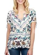 Lucky Brand Floral Buttoned Blouse