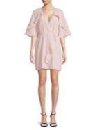 H Halston Flutter Bell-sleeve Dress