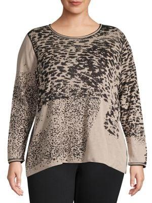 Nic+zoe Plus Kingdom Leopard-print Reversible Sweater