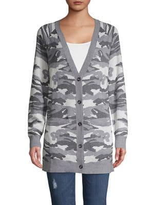 Lucky Brand Camouflage Buttoned Cardigan