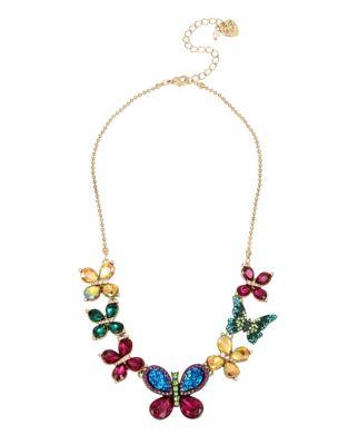 Betsey Johnson Multi-color Butterfly Necklace