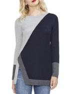 Vince Camuto Petite Asymmetrical Colorblock Sweater