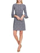 Tommy Hilfiger Daisy Chain-print Bell-sleeve A-line Dress