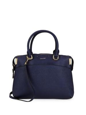 Calvin Klein Raelyn Leather Satchel