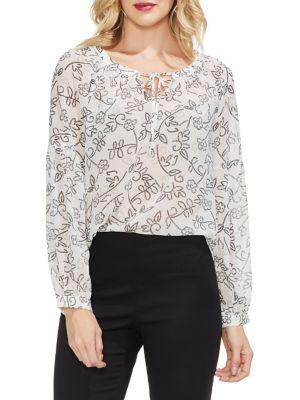 Vince Camuto Sunrise Bay Floral-print Top