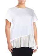 Lord & Taylor Plus Asymmetrical Pleated Top