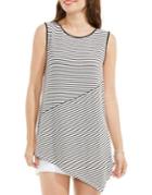 Vince Camuto Asymmetric Simple Striped Top