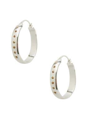 Sole Society Core Metal And Stone Dorado Hoop Earrings