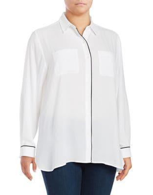 Lord & Taylor Plus Clair Button-down Shirt