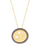 Lord & Taylor Round Disc Star Necklace