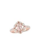 Sonatina 14k Rose Gold, Morganite And White Topaz Floral Ring