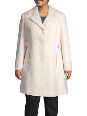 Gallery Plus Wool Notch Collar Boucle Coat