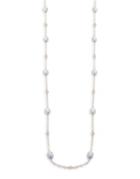 Lauren Ralph Lauren 12.75mm Oval Silver Freshwater Pearl And Crystal Single Strand Necklace