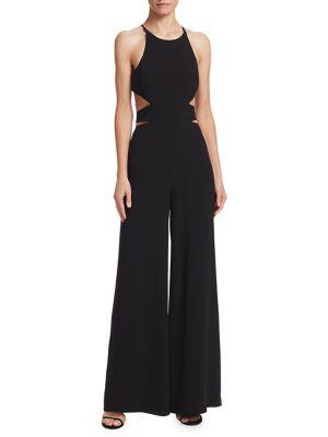 Halston Heritage Halter Cut-out Jumpsuit