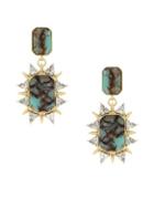 Jessica Simpson Story Teller Fashion 18k Gold Drop Earrings