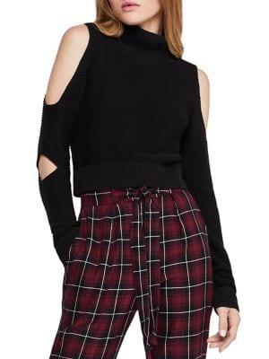 Bcbgeneration Cold-shoulder Cropped Sweater