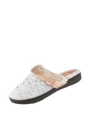 Isotoner Winnie Embellished Knit Clog Slippers