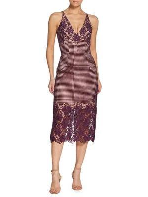 Dress The Population Aurora V-neck Lace Sheath Dress