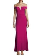 Xscape Petite Cocktail-fit Off-the-shoulder Mermaid Gown