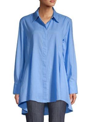 Donna Karan Long-sleeve Asymmetric Hem Tunic