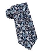 Black Brown Floral Toss Cotton Tie