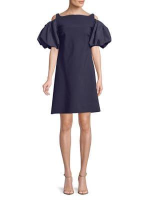 Chiara Boni La Petite Robe Cold-shoulder Puff-sleeve Dress