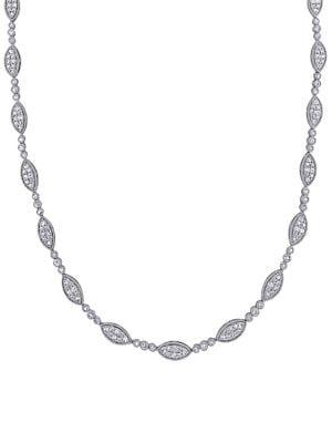 Sonatina Sterling Silver 2 Tcw Diamond Station Necklace