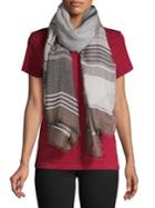 Vince Camuto Striped Frayed Scarf