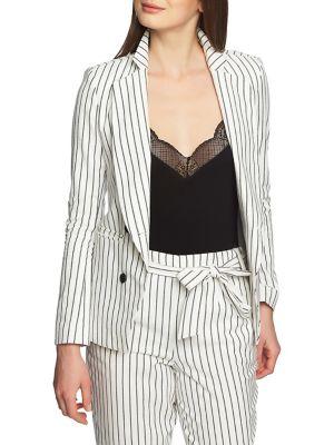 1.state Striped Cotton Blazer