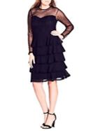 City Chic Plus Ruffle Tiered Dress
