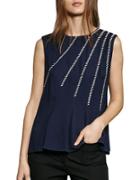 French Connection Sleeveless Whip-stitched Drape Top