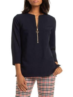 Trina Turk Tourist Zipneck Top