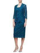 Alex Evenings Petite Two-piece Lace Jacket Dress Set