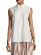 Weekend Max Mara Collared Sleeveless Cotton Blouse