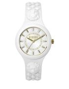 Versus Versace Fire Island Goldtone White Silicone Strap Watch