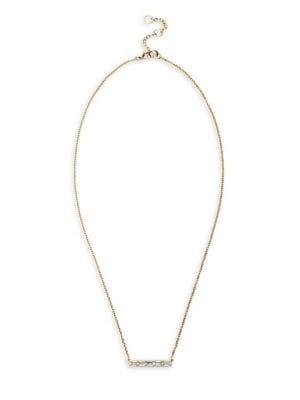 Sole Society Goldtone And Crystal Bar Necklace