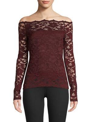 Bailey 44 Black Site Off-the-shoulder Lace Top