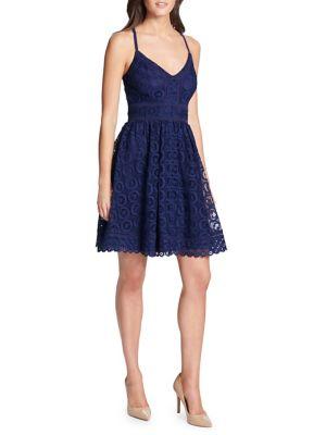 Guess Lace-embroidered Fit-&-flare Dress