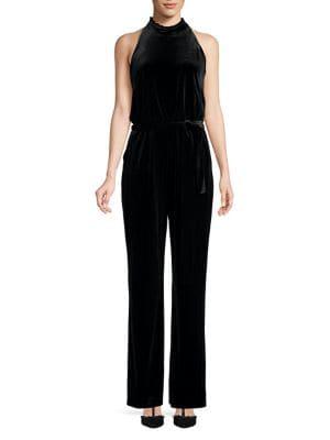 Vince Camuto Self-tie Velvet Jumpsuit