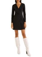 Mango Pinstriped-print Fit-&-flare Dress