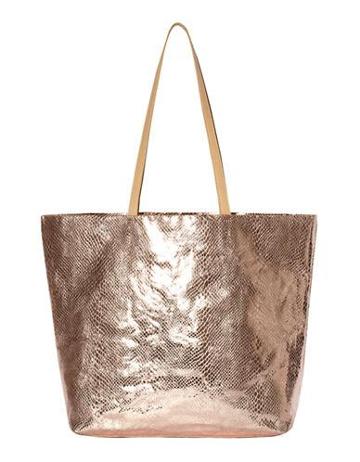 Vince Camuto Ina Metallic Embossed Leather-trimmed Tote Bag