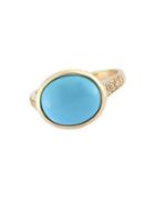 Effy Turquesa 14 Kt. Gold And Turquoise Ring With Diamond Accents