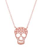 Lord & Taylor Cubic Zirconia-accented Skull Pendant Necklace