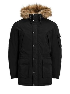 Jack & Jones Jor Latte Faux Fur-trimmed Parka