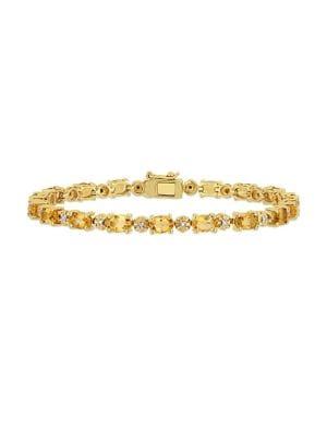 Sonatina Sterling Silver, Citrine & Diamond Tennis Bracelet