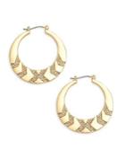 Design Lab Rhodium Plated & Rhinestone Hoop Earrings