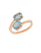 Lord & Taylor Diamond, Crystal And 14k Rose Gold Ring