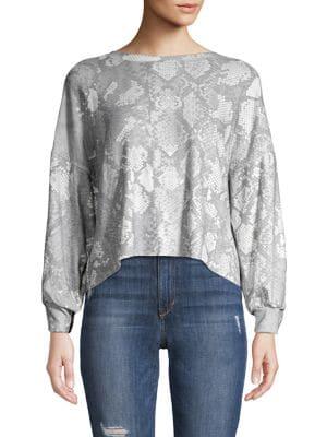 Vintage Havana Cropped Snake-print Pullover
