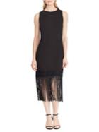 Lauren Ralph Lauren Fringe-hem Jersey Sheath Dress