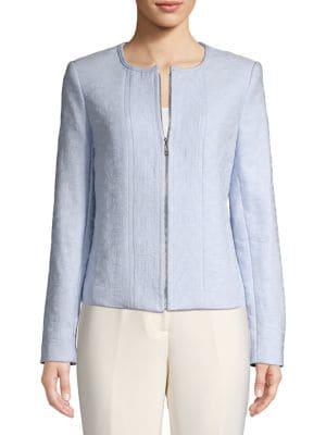 Karl Lagerfeld Paris Jacquard Cotton Blend Jacket